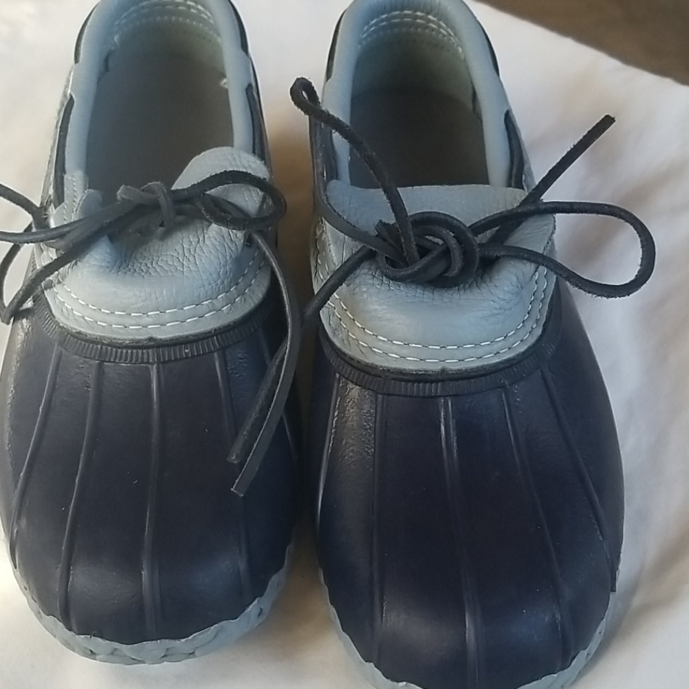 L.L.Bean duck boots baby blue/navy blue